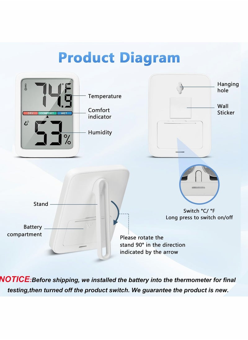 KASTWAVE - Digital Thermometer Hygrometer LCD Screen Room Thermometer Thermometer Hygrometer Indoor with High Accuracy Suitable for Greenhouse Home and Office Measuring Devices - Image 1