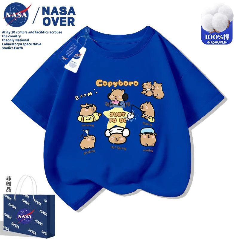 Nasa Children'S Cotton Cartoon Printed Short-Sleeved Kappi Bala T-Shirt For Boys And Girls All-Match Cute Top For Middle And Big Kids - Image 4