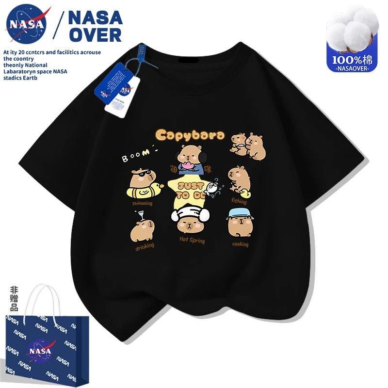 Nasa Children'S Cotton Cartoon Printed Short-Sleeved Kappi Bala T-Shirt For Boys And Girls All-Match Cute Top For Middle And Big Kids - Image 5