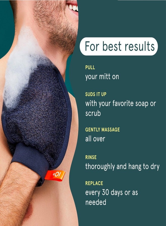 Cleanlogic Sport Exfoliating Face & Body Grooming Mitt, Assorted Colors, 3 Count - Image 2