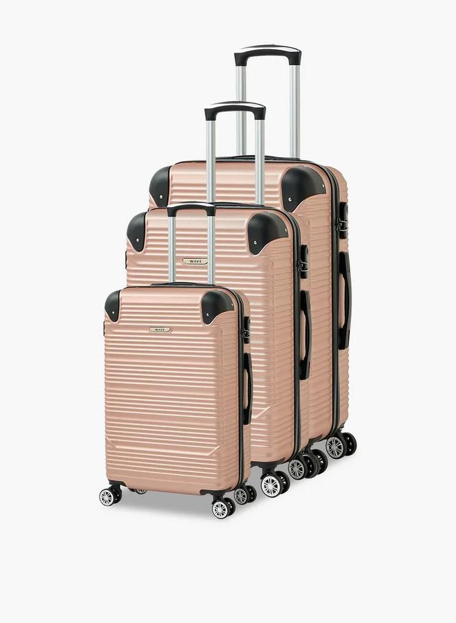 Wave Textured Hardcase Luggage Trolley With Retractable Handle - 28 Inches Check-In Bag