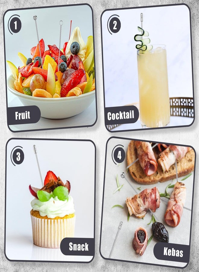 tchrules Cocktail Picks, 16Pcs Metal Martini Picks, Reusable Stainless Steel Drink Stick with Storage Cup, Bloody Mary Skewers for Appetizers Sandwiches, BBQ Snacks, Olives Fruits - Image 2