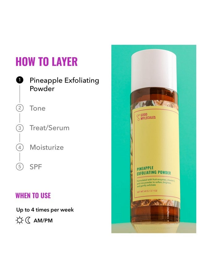 مسحوق تقشير الأناناس من جود موليكلز - مقشر لطيف للوجه مع إنزيمات، منظف مضاد للشيخوخة وخالي من الكحول - للعناية ببشرة الوجه - Image 5