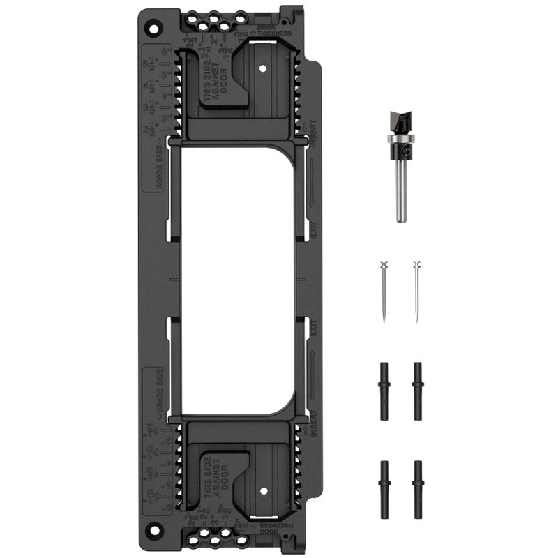 Sebupar Door Hinge Jig  Door Hinge Mortiser Hinge Installation Kit  Hinge Jig For Door And Door Frame/Jamb  Fits For 8 Hinge Sizes From 2-1/2"" To 6"" And 5 Door Thickness From 1-3/8"" To 2-1/2"". - Image 1
