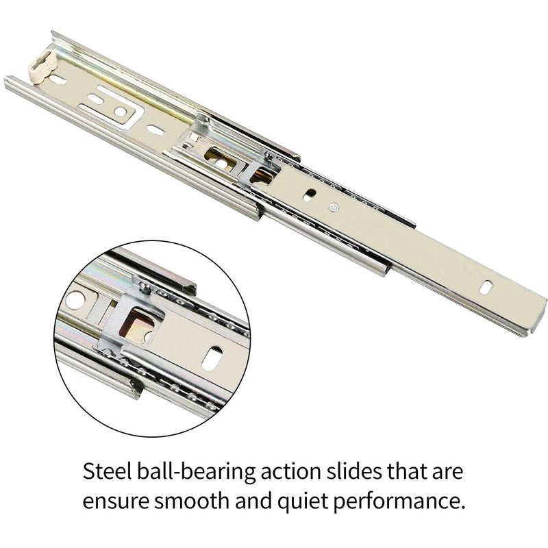 Urbest Ball Bearing Drawer Slides Full Extension 12 Inch Telescopic Slider For Cabinet, 1Pair (12-Inch) - Image 4