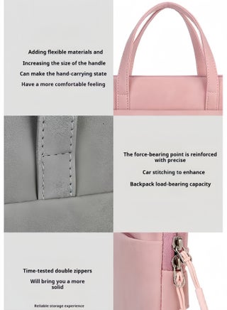 Laptop Bag 14 Inch for Women‘s - Pink Waterproof Office Bag, Elegant PU Leather Briefcase with Strap for Work & Travel - view 5