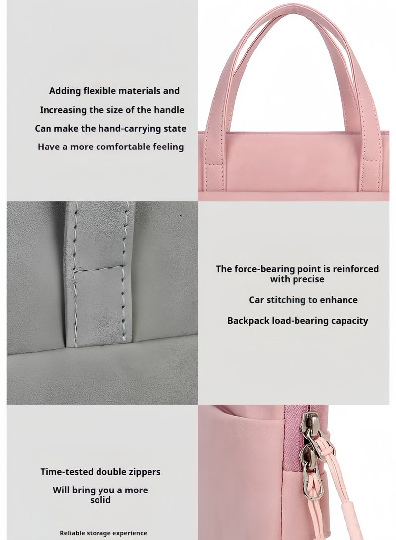 فيساليا حقيبة لابتوب وردي للنساء مقاس 14 انش - حقيبة أعمال خفيفة ومضادة للماء - تصنيع من جلد PU مع حزام كتف للمكتب والسفر - Image 5