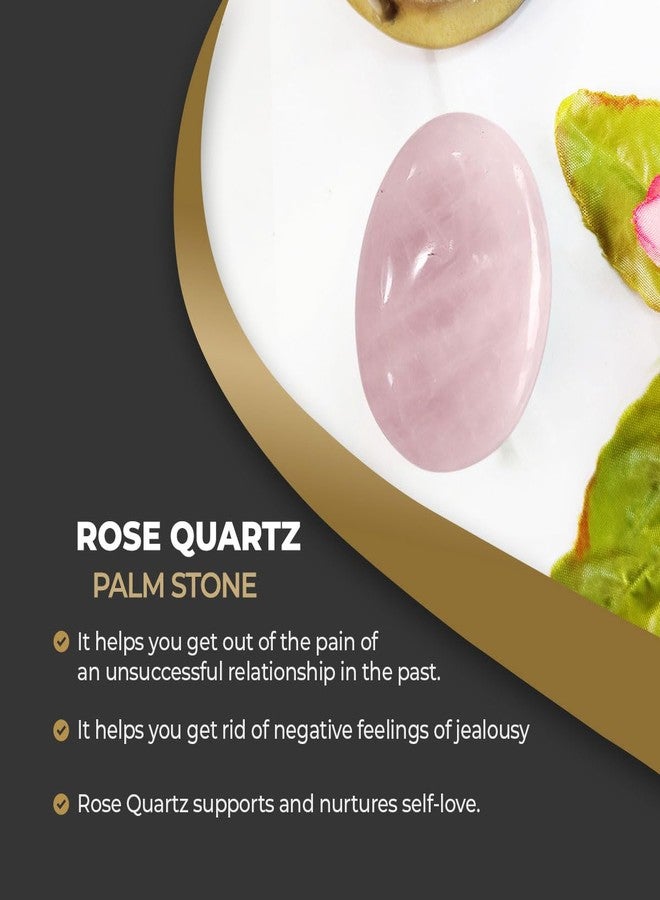 Shubhanjali Crystal Palm Stone for Meditation, Reiki, Feng Shui & Vastu | Natural Rose Quartz Crystal Stone of Love & Emotional Harmony | Crystal Showpiece Decoration for Home Decor & Spiritual Gifting - Image 3