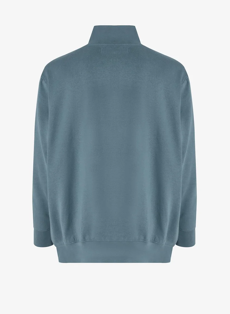 JACK & JONES  Plus Size Logo half Zip High Neck Sweatshirt for Men | Best Price UAE