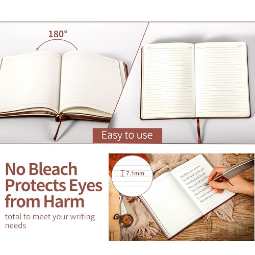CAGIE 2 Pack Leather Vintage Journal for Men Soft Cover Lined Pages Notebook 180 Lay Flat for Writing Travel Diary, 5.7'' x 8.3'', Black, Brown - Image 5