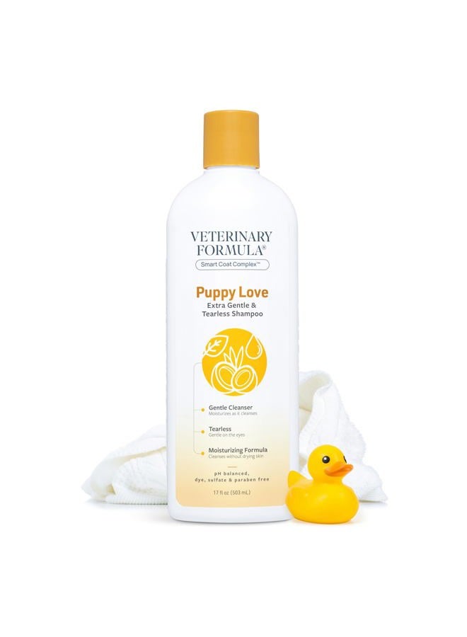 Veterinary Formula Solutions Puppy Love Extra Gentle Tearless Shampoo, 17 oz – Safe for Puppies Over 6 Weeks –Puppy Shampoo with Fresh Scent, Long-Lasting Clean – Cleanses Without Drying Delicate Skin - Image 1