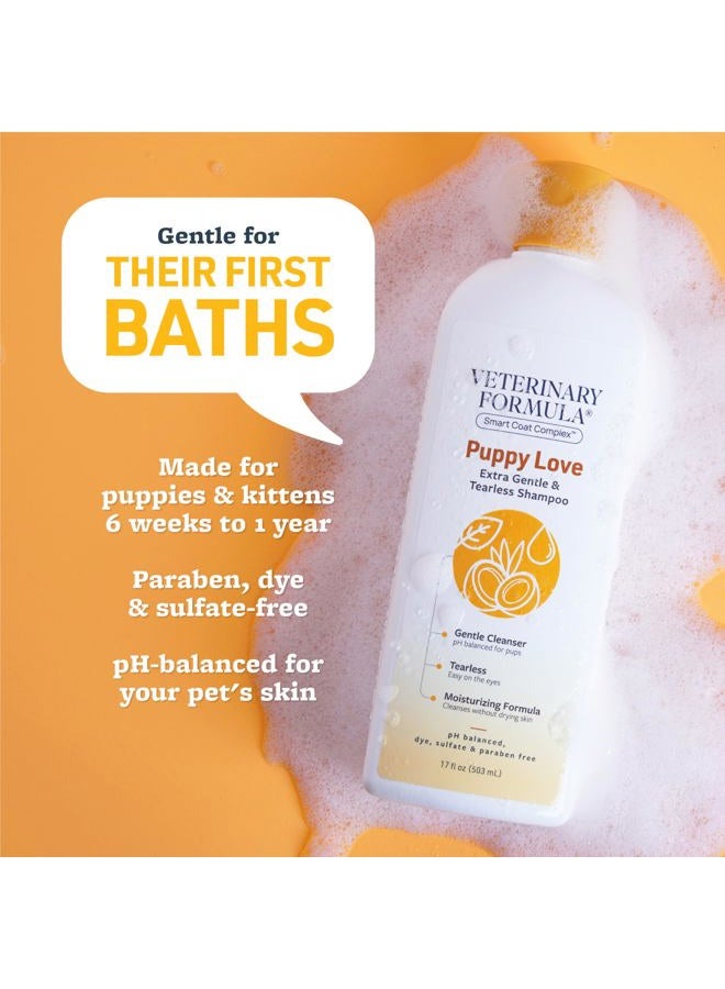 Veterinary Formula Solutions Puppy Love Extra Gentle Tearless Shampoo, 17 oz – Safe for Puppies Over 6 Weeks –Puppy Shampoo with Fresh Scent, Long-Lasting Clean – Cleanses Without Drying Delicate Skin - Image 3