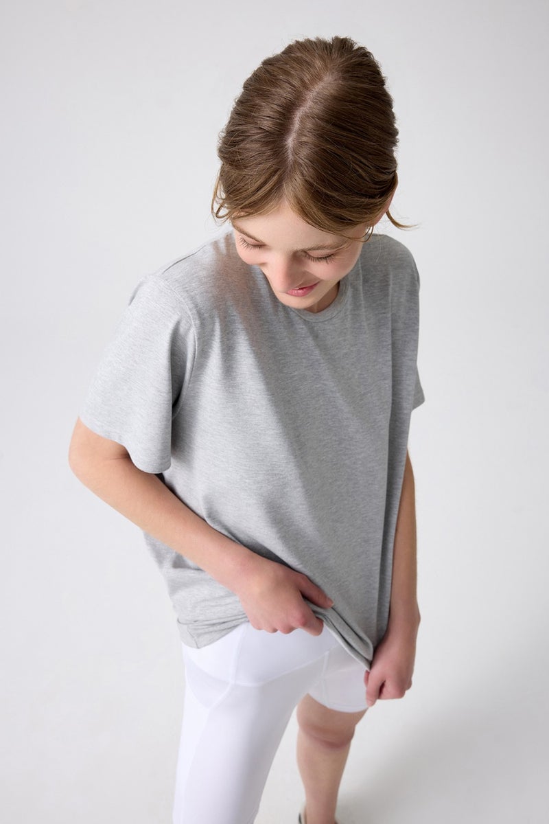 Los Ojos x Melodi Gray Melange Oversize Wide Fit T-Shirt Boyfriend T-Shirt  - Image 5