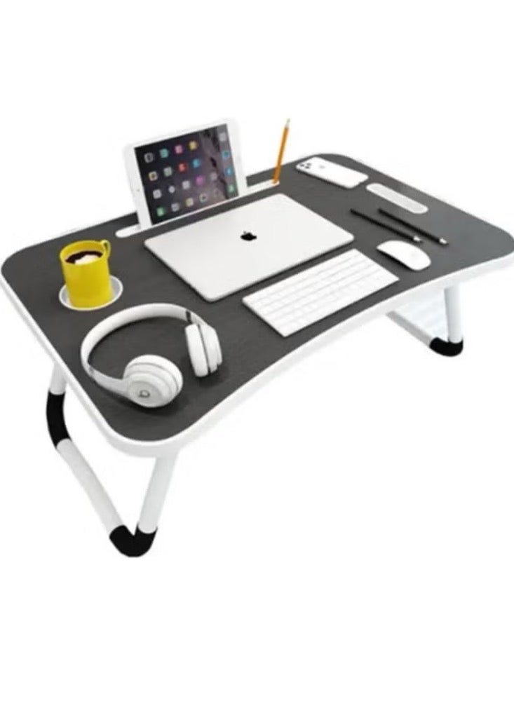 Generic Foldable Laptop Table with Multicolor Cup Holder 60 x 41cm  - Image 1