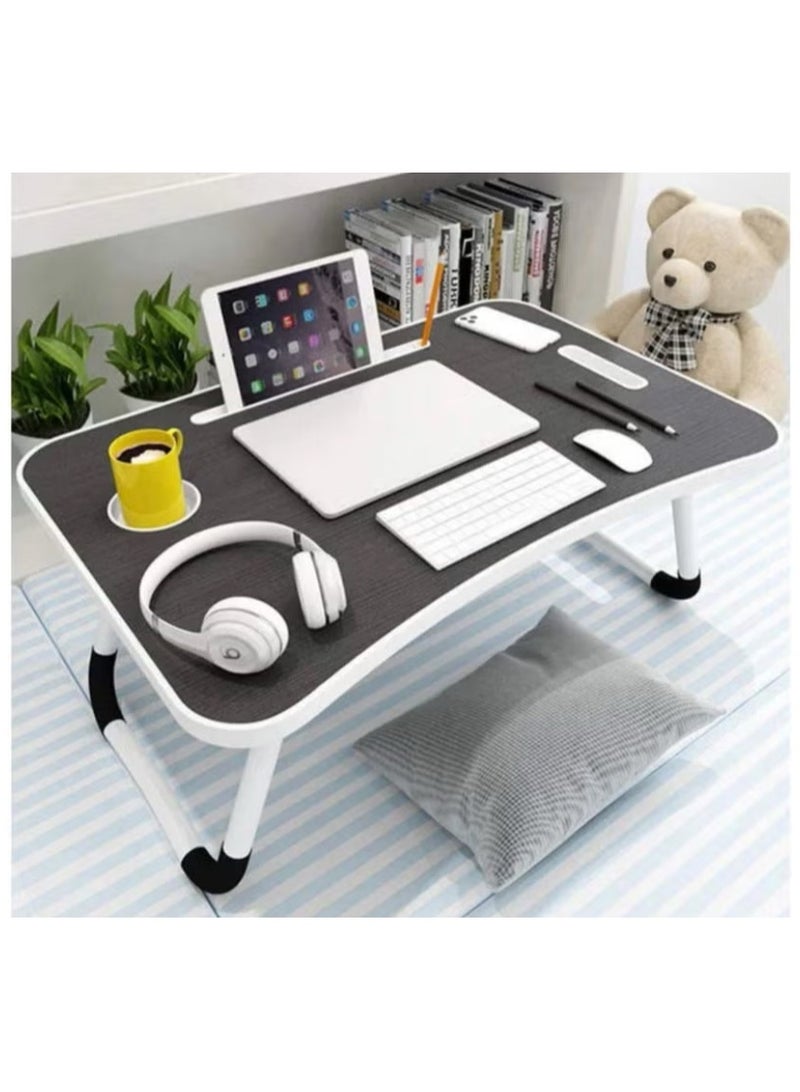 Generic Foldable Laptop Table with Multicolor Cup Holder 60 x 41cm  - Image 2