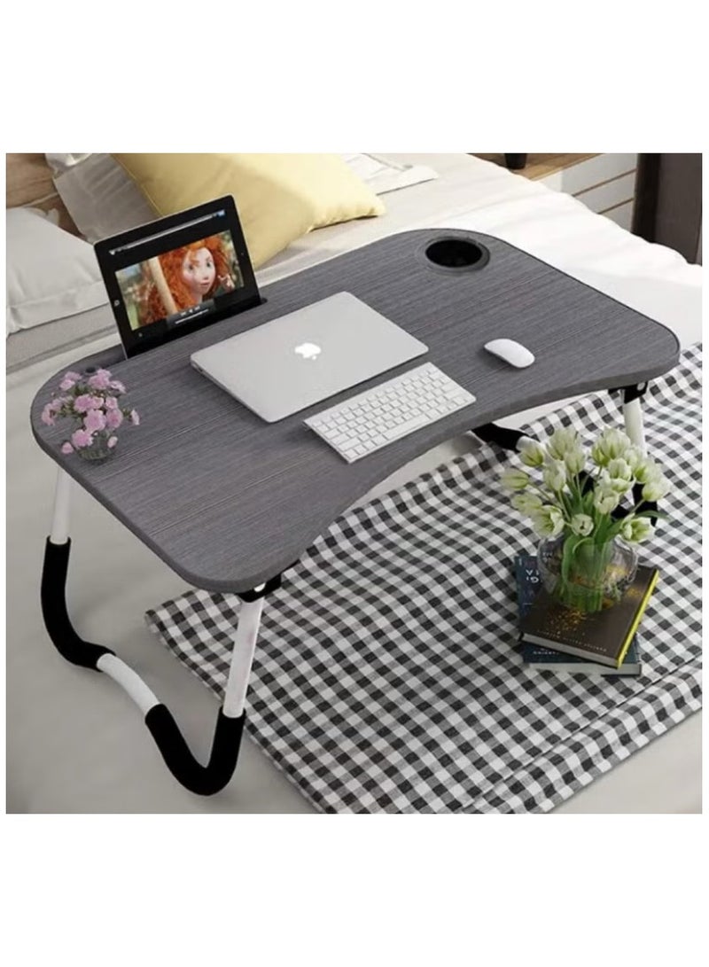 Generic Foldable Laptop Table with Multicolor Cup Holder 60 x 41cm  - Image 4