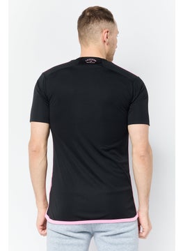 Adidas Men Sportswear Fit Short Sleeve Inter Miami Training Jersey, Black  - Image 4