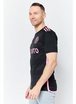 Adidas Men Sportswear Fit Short Sleeve Inter Miami Training Jersey, Black  - Image 2