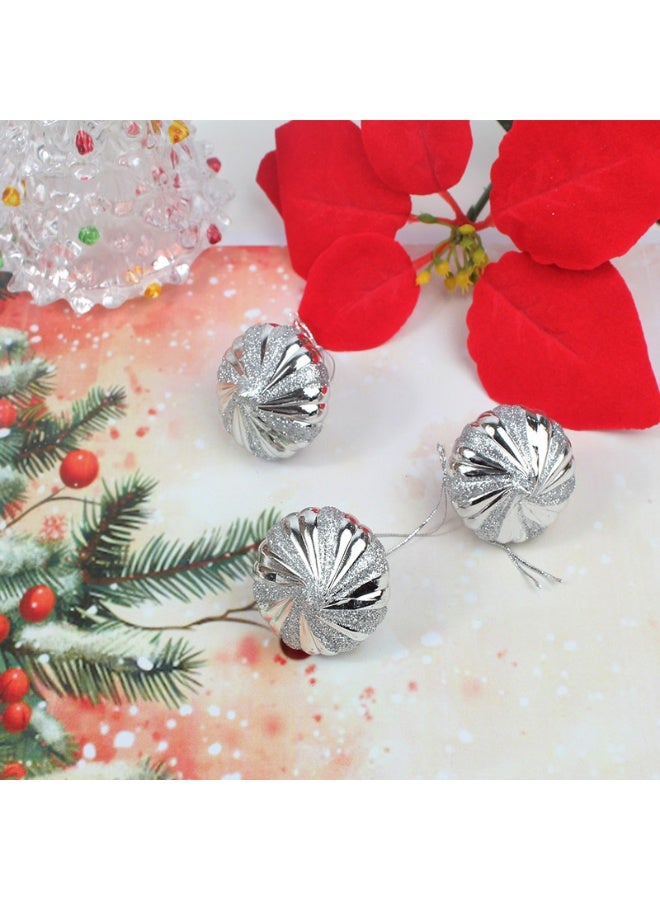 Madhoor Christmas Ornaments Decoration Silver 8 Pc 4 Cm - Image 2