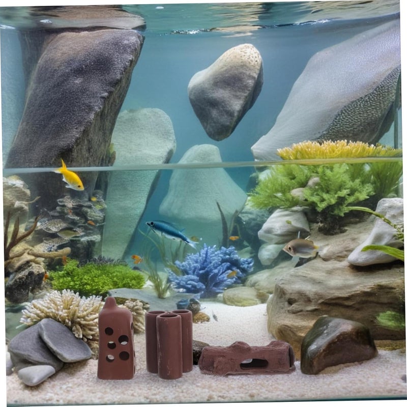 3Pcs Fish Tank Cave Ceramic Betta Hideout Shrimp Shelter for Breeding and Aquascaping Versatile Aquarium Decorations for Fish Shrimp - Image 5