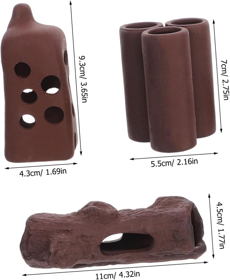 3Pcs Fish Tank Cave Ceramic Betta Hideout Shrimp Shelter for Breeding and Aquascaping Versatile Aquarium Decorations for Fish Shrimp - Image 2