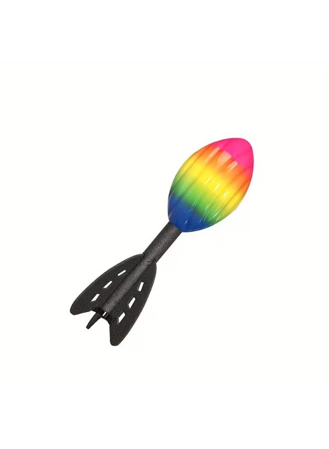 Goolsky One Piece of a 29Cm Rainbow Foam Spiral Rocket Football, Designed for Hand Throwing, Perfect for Outdoor Long-Distance Dart Games, Providing Integrated Fun. - Image 1
