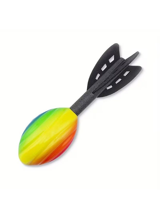 Goolsky One Piece of a 29Cm Rainbow Foam Spiral Rocket Football, Designed for Hand Throwing, Perfect for Outdoor Long-Distance Dart Games, Providing Integrated Fun. - Image 2