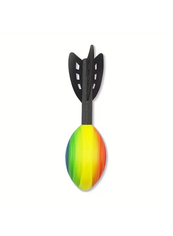 Goolsky One Piece of a 29Cm Rainbow Foam Spiral Rocket Football, Designed for Hand Throwing, Perfect for Outdoor Long-Distance Dart Games, Providing Integrated Fun. - Image 3