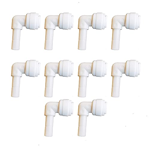 Malida Tube Fitting Stem Elbow Connector,3/8" Tube OD x 3/8" Stem OD elbow Push to Connect Plastic Quick Fittings for RODI System. (3/8" Tube OD x 3/8" Stem OD) - Image 1