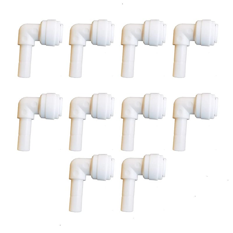 Malida Tube Fitting Stem Elbow Connector,3/8" Tube OD x 3/8" Stem OD elbow Push to Connect Plastic Quick Fittings for RODI System. (3/8" Tube OD x 3/8" Stem OD) - Image 4