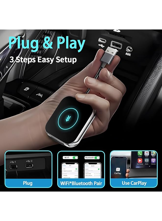 KASTWAVE Wireless Carplay Adapter For Apple Iphone Ios 10+, Android Auto Wireless Adapter Converts Factory Wired To Wireless Carplay Dongle For Wireless Control Plug & Carplay Adapter For Cars, Stable - Image 2