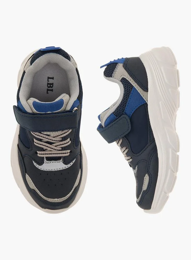 LBL by Shoexpress Boys Panelled Sneakers with Hook and Loop Closure
