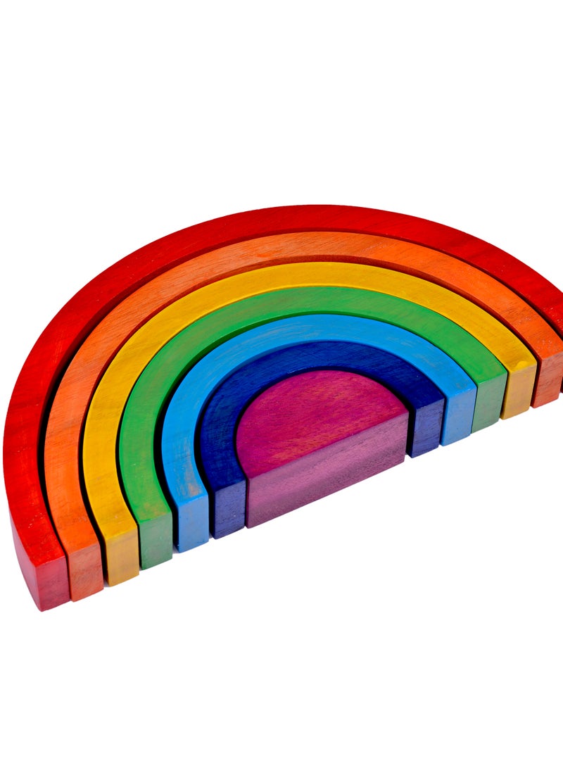 Neem wood rainbow stacker for kids from 2 years - Image 2