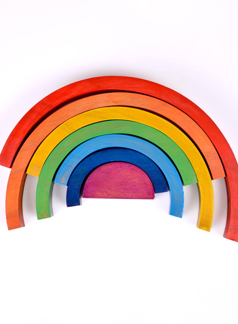 Neem wood rainbow stacker for kids from 2 years - Image 3