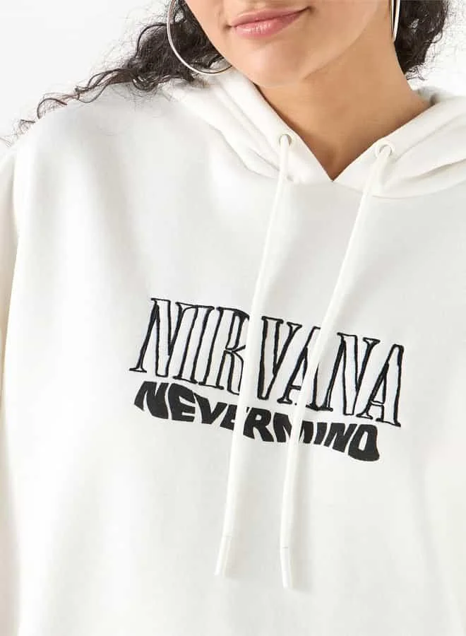 SP Characters Nirvana Graphic Print Hoodie with Kangaroo Pocket