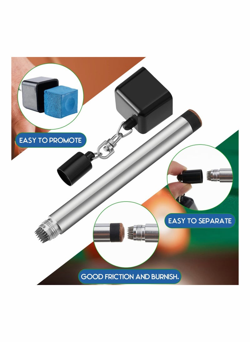 2 قطعة حامل طباشير حمام السباحة للبلياردو 2 في 1 حامل طباشير جديلة محمولة طرف جديلة أداة تلميح البلياردو مع 4 قطع مكعبات طباشير حمام السباحة ملحقات طاولة البلياردو - Image 4