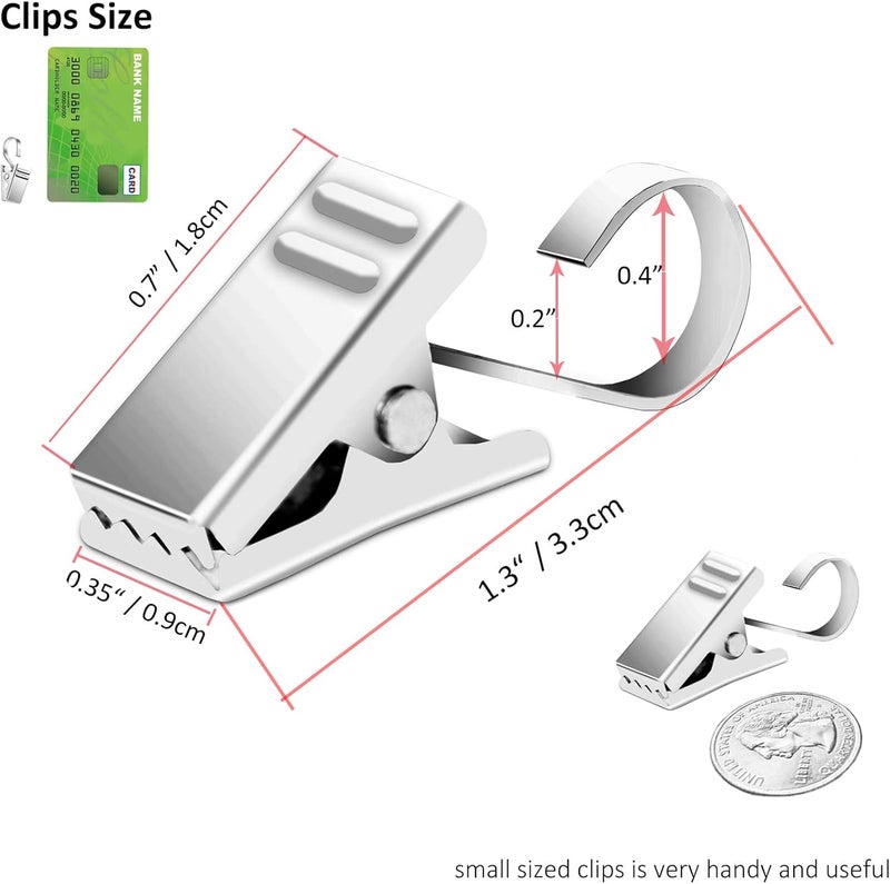 BIHRTC Pack of 50 Curtain Clips Thickening Stainless Steel with Hooks Lights Hanger Small Metal Wire Holder for Shower Home Decoration Photos Picture Arts Crafts Display Outdoor Activities Supplies - Image 2