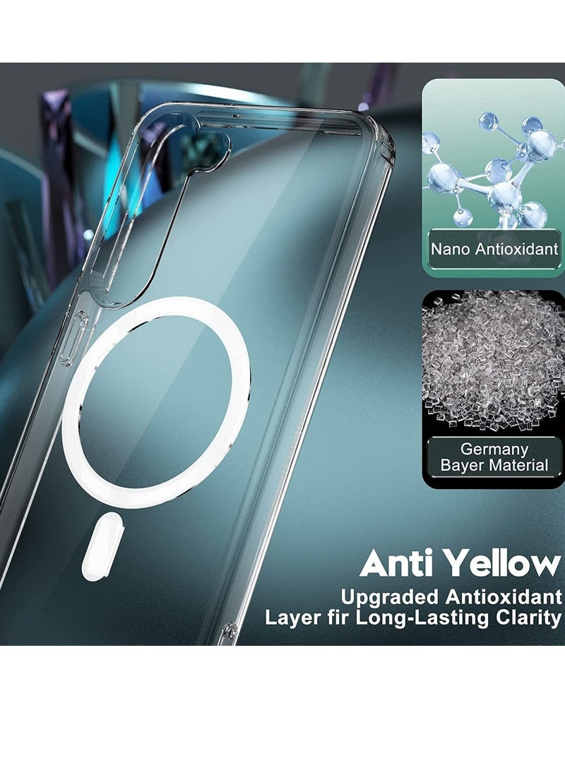 Magnetic Clear Case Compatible for Samsung Galaxy S23 Compatible with Mag-safe Charging Slim Fit Protective Phone Case Shockproof Soft Silicone TPU Bumper & Anti-Yellow  - Image 3