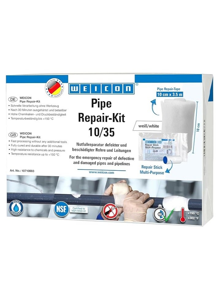 وايكون WEICON Pipe Repair Kit 5/15 – طقم إصلاح الأنابيب، الكابلات، والقنوات (5 سم × 1.5 متر)