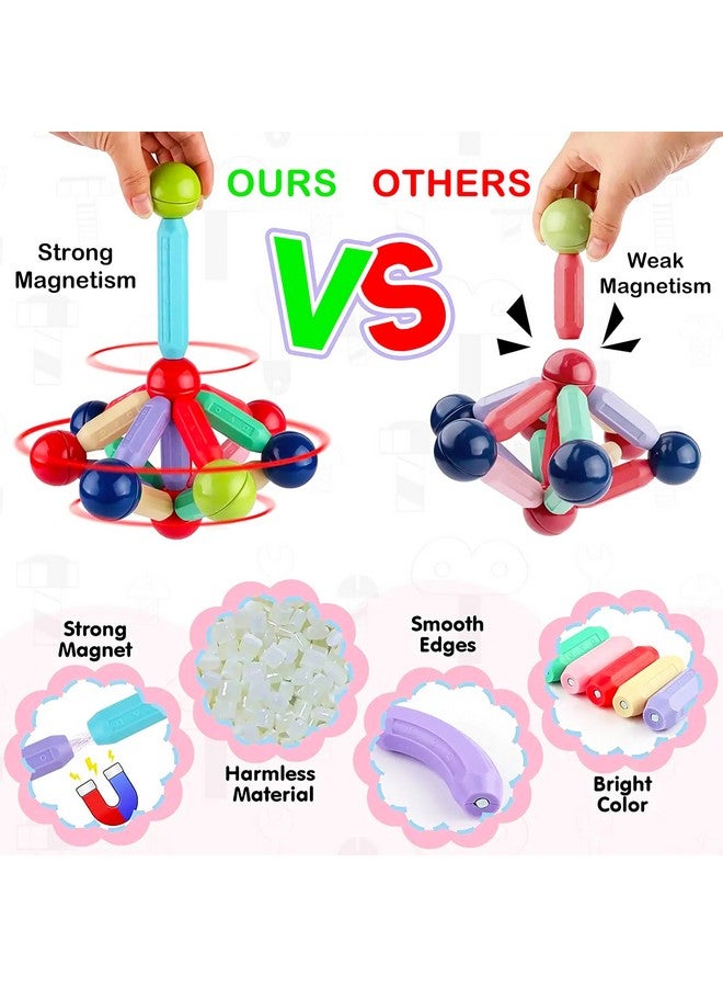VGRASSP Magnetic Stick Building Blocks Set for Kids - Creative STEM Toy for Boys and Girls with Strong Magnets, Vibrant Colors, Safe & Durable Design, Ideal for Ages 3+ (100 Pcs Set) - Image 4