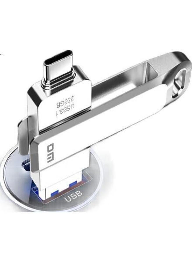 DM دي إم دايماي 256 جيجابايت نوع-C USB 3.1 فلاش درايف للهاتف، معدني Pd168 ذاكرة USB مزدوجة الواجهة للهاتف والكمبيوتر - Image 2