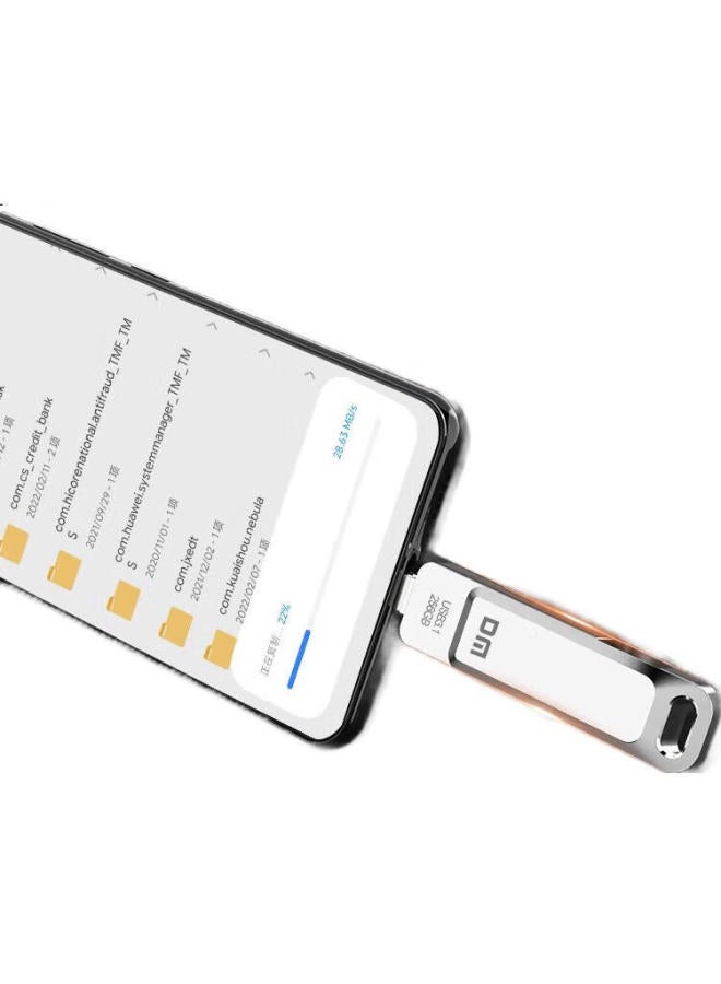 DM دي إم دايماي 256 جيجابايت نوع-C USB 3.1 فلاش درايف للهاتف، معدني Pd168 ذاكرة USB مزدوجة الواجهة للهاتف والكمبيوتر - Image 1