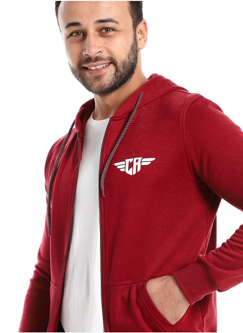 Caesar - Mens Printed wings Hoodie With Front Pockets and through zipper - Image 1