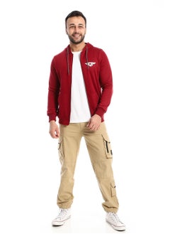 Mens Printed wings Hoodie With Front Pockets and through zipper