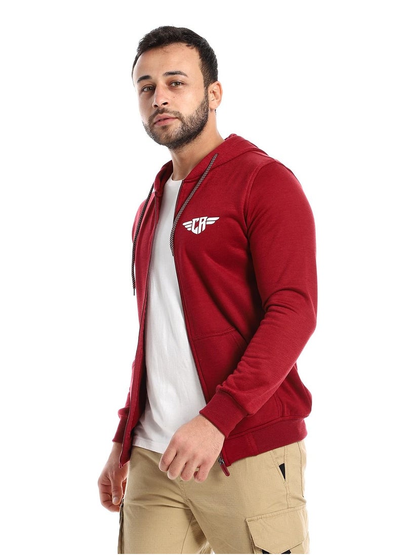 Caesar - Mens Printed wings Hoodie With Front Pockets and through zipper - Image 1