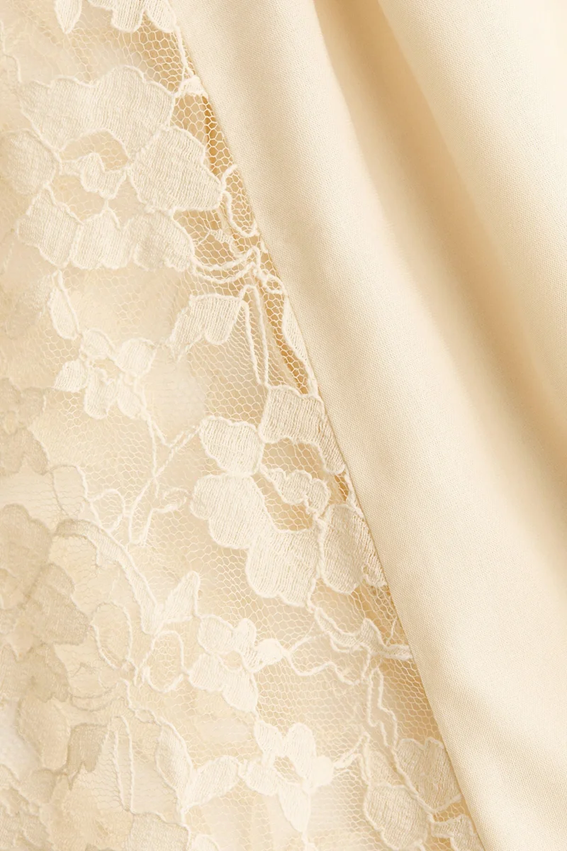 H&M Lace-panel viscose skirt