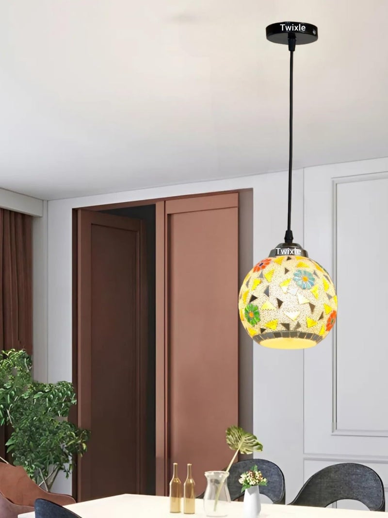 twixle with Bulb Handicraft Yellow Light | Pendants Light | Chandelier| Ceiling Lamp| Hanging Lamp for Living Room| Ceiling Lamp for Bedroom (UDAIPUR) (Pack of 1) - Image 3