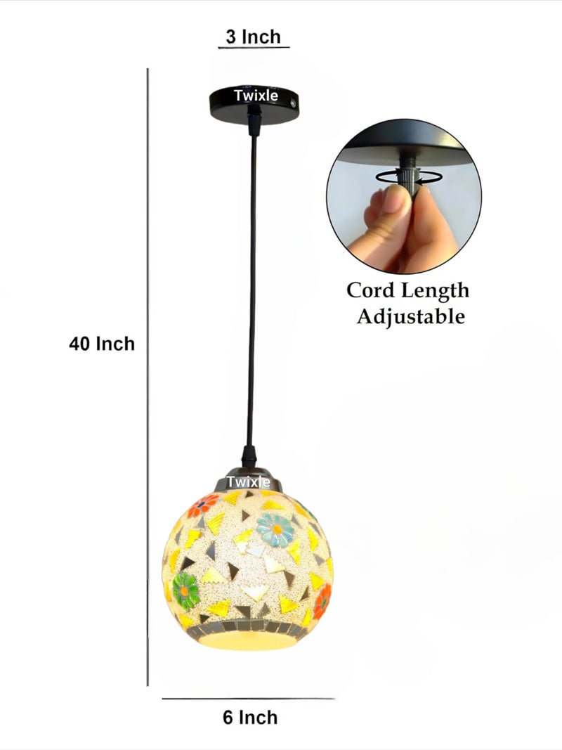 twixle with Bulb Handicraft Yellow Light | Pendants Light | Chandelier| Ceiling Lamp| Hanging Lamp for Living Room| Ceiling Lamp for Bedroom (UDAIPUR) (Pack of 1) - Image 5