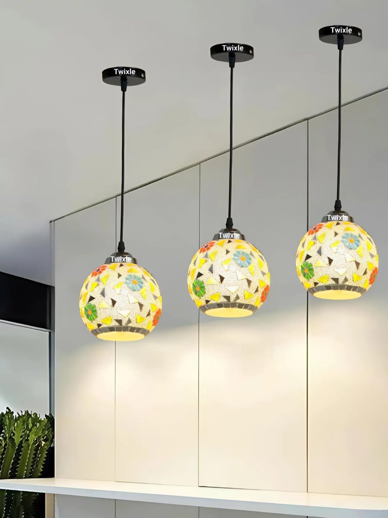 twixle with Bulb Handicraft Yellow Light | Pendants Light | Chandelier| Ceiling Lamp| Hanging Lamp for Living Room| Ceiling Lamp for Bedroom (UDAIPUR) (Pack of 1) - Image 4
