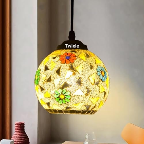 twixle with Bulb Handicraft Yellow Light | Pendants Light | Chandelier| Ceiling Lamp| Hanging Lamp for Living Room| Ceiling Lamp for Bedroom (UDAIPUR) (Pack of 1) - Image 2